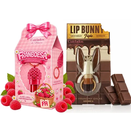Kit Gloss Hidratante Labial Franboesa + Gloss Labial Lip Bunny Triple Chocolate – Fran By Franciny Ehlke
