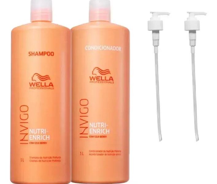 Kit Wella Invigo Nutri Enrich Shampoo 1000ml + Cond 1000ml