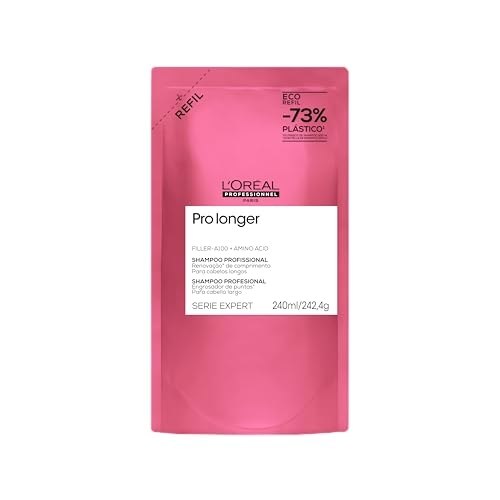 L’Oréal Professionnel Serie Expert Pro Longer, Shampoo para Cabelos Longos com Pontas Danificadas, Preenche e Fortalece a Fibra com Filler-A100 e Aminoácidos, Tecnologia Co-Emulsão, 240ml