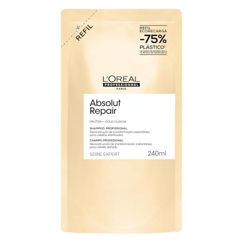 L’Oréal Professionnel | Absolut Repair Shampoo Refil | Com Proteína e Quinoa Dourada para cabelos danificados e secos | SERIE EXPERT