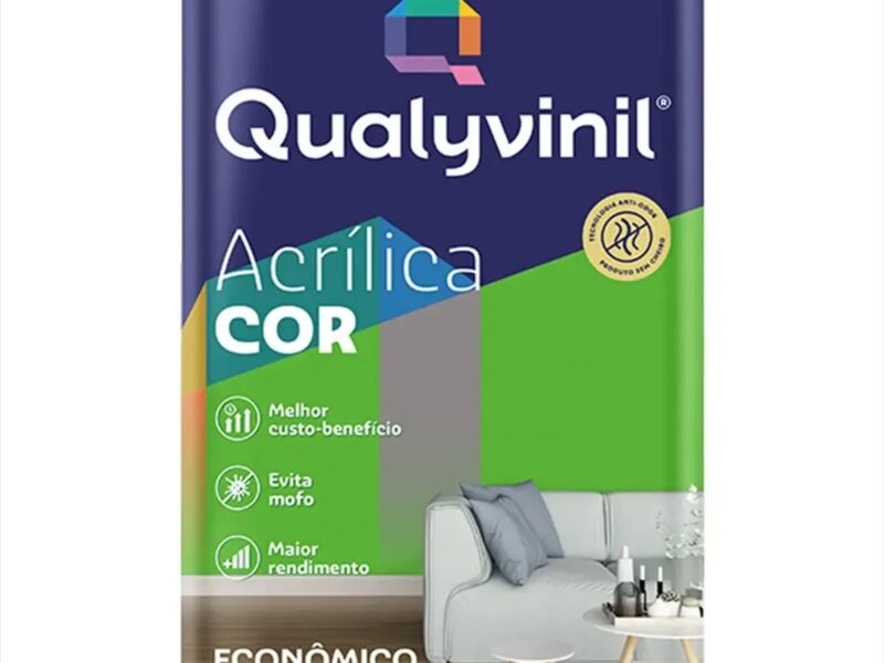 Latex Acrílica Tinta C/ Maior Rendimento Qualyvinil Branco Acabamento Fosco Cor Branco | Lata 18 Litros