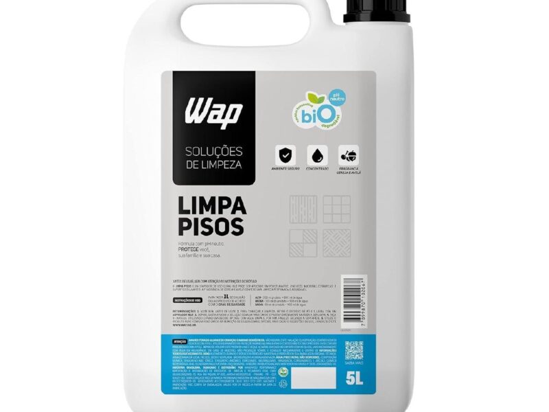 Limpador de Porcelanatos Pisos e Superfícies WAP LIMPA PISOS 5 LITROS, Branco e azul
