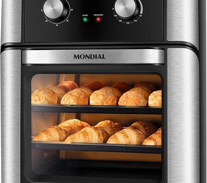MONDIAL Fritadeira Air Fryer Forno Oven Analógica 12L, Preto, 2000W, 110V – AFON-12L-AB