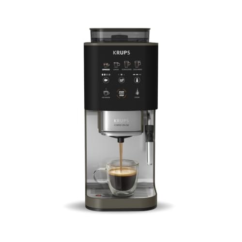 Máquina de Café Automática Krups Coffee Crush CCE1, Moagem na Hora, 15 Bares, Super Compacta, 5 Níveis de Moagem, Multibebidas (Espresso, Lungo, Cold Brew, Cappuccino), Painel Intuitivo, 127V