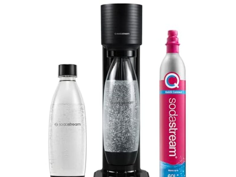 Máquina de Água com Gás Gaia Preta SodaStream com Cilindro