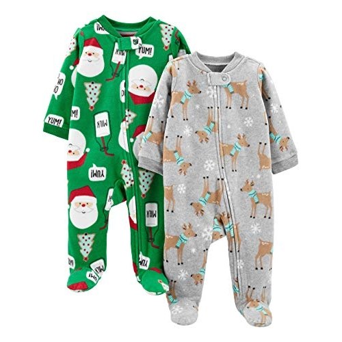Macacão de dormir para bebês Pijama e brincadeira com pés de lã para bebês, pacote com 2 Simple Joys by Carter’sUnisex Bebê na Link por R$ 81,86