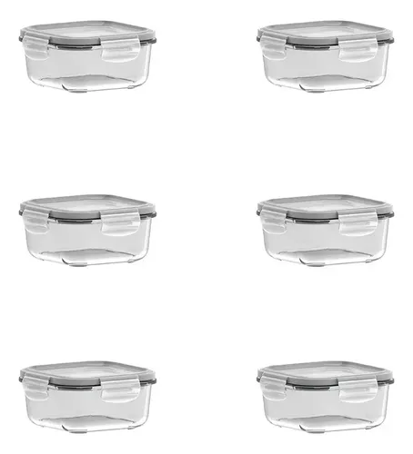 Marinex Vedda Quadrada 6c050 Jogo 6 Potes 540ml Hermético