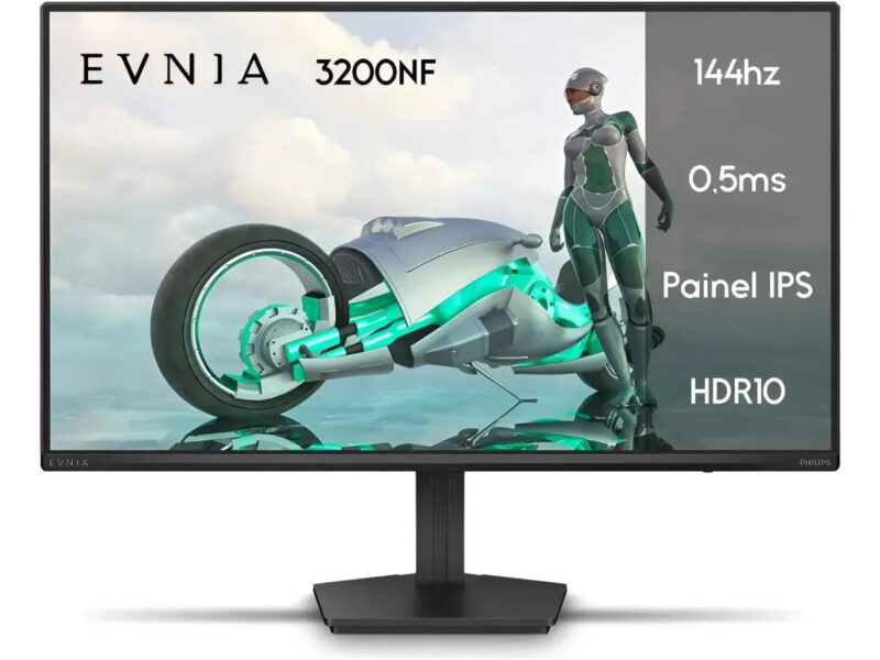 Monitor Gamer Phillips 24 Evnia Ips 144hz 0.5ms Wide Fullhd Preto 127/220v