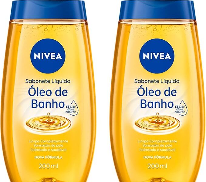 NIVEA KIT Sabonete Líquido Óleo de Banho 200ml – 2 Unidades
