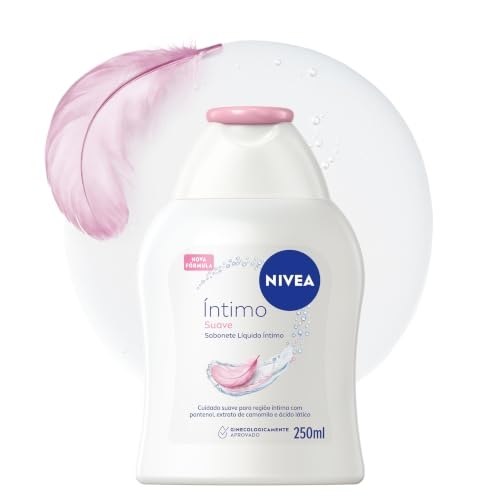 NIVEA Sabonete Líquido Íntimo Suave 250ml, Limpeza Delicada, Mantém pH Natural, Extrato de Camomila, Cuidado Calmante, Uso Diário