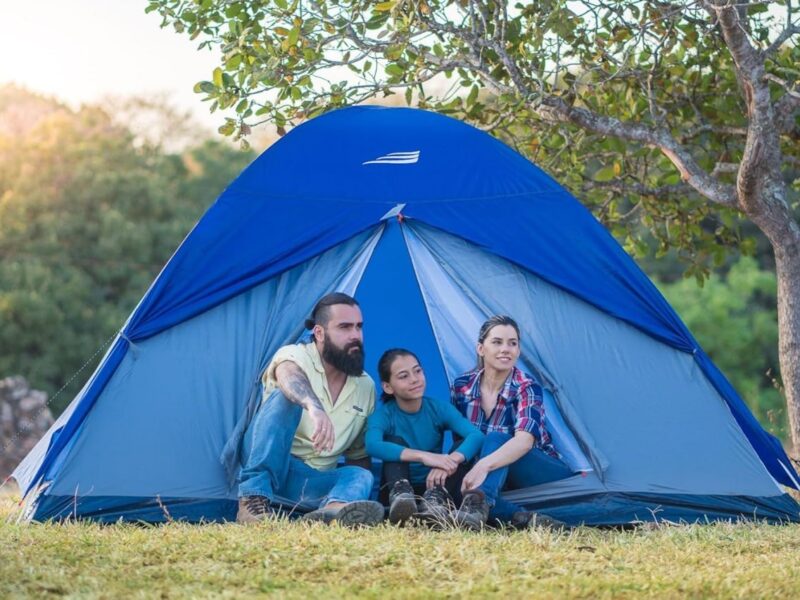 Nautika, Barraca De Camping Fox 3/4 Pessoas com Coluna D’água, Formato Iglu, Impermeabilizado, Acompanha Estacas, Cordas para Fixação, Fácil de Montar, Confortável para Pessoas Altas