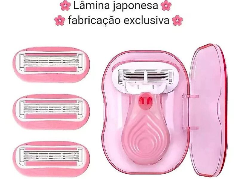 Navalha Feminina Mini Lâmina De Viagem Aloe Vera 3 Lâminas , Kit Básico De Pele Lisa