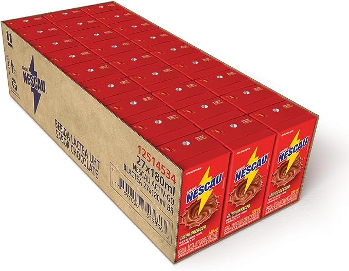 Nescau Bebida Láctea 180ml caixa com 27 unidades