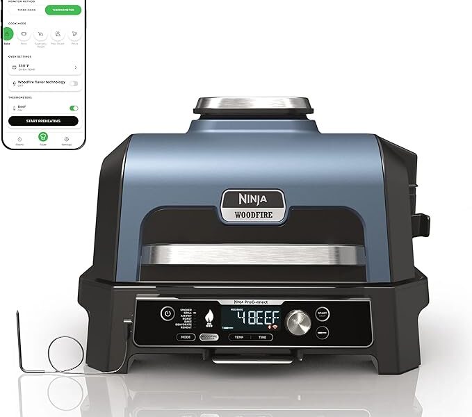 Ninja OG951 Woodfire Pro Connect Premium XL churrasqueira e defumador ao ar