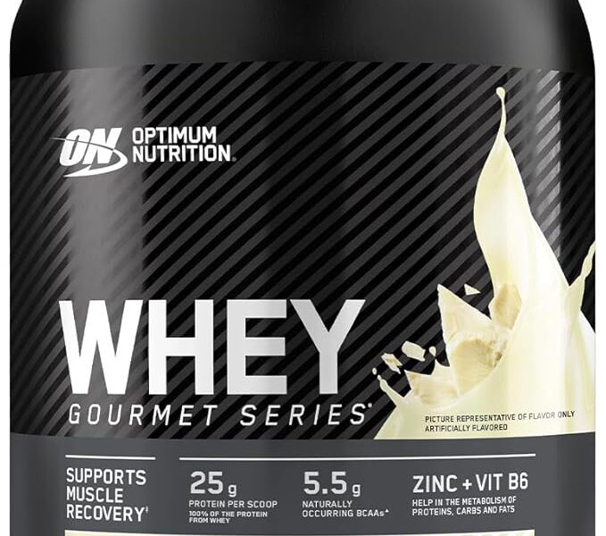 Optimum Nutrition Whey Gourmet 900g White Chocolate Suplemento Alimentar Esportivo