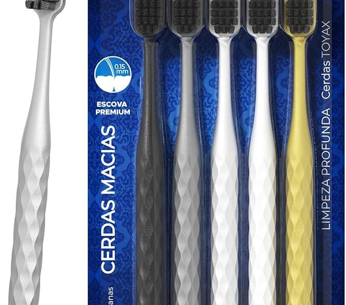 OralGos Escova de Dente Adulto, Macia, 5 Unidades para Gengivas Sensíveis
