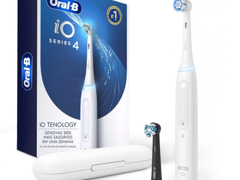 Oral-B Escova de Dente Elétrica iO4, 1 Cabo + 2 Refis + Carregador Bivolt