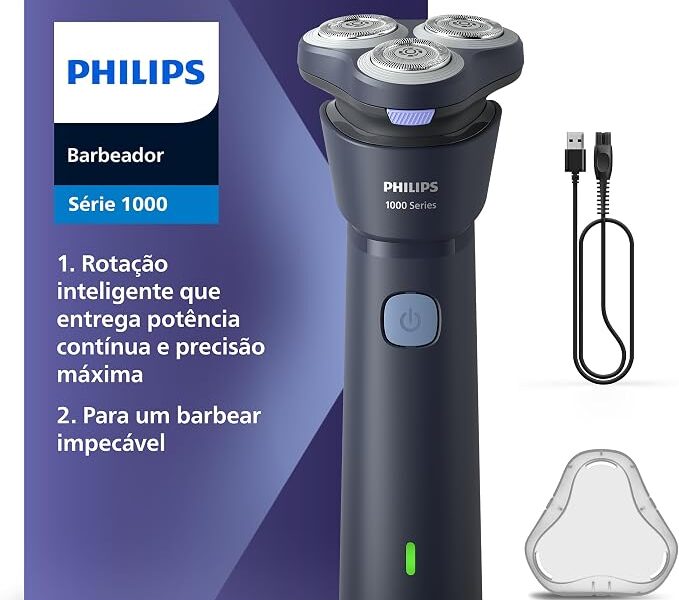 Philips Barbeador Elétrico Shaver Série 1000 com Cabeças Flutuantes 3D na Link por R$ 238,00