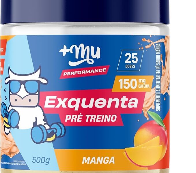 Pré treino, +Mu, Exquenta, Sabor Manga, Com Cafeína, Palatinose e Taurina – 500g