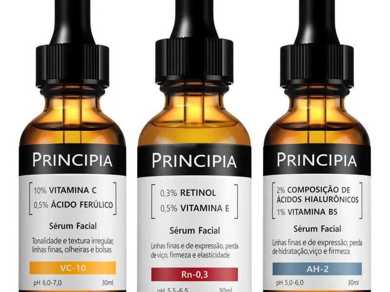 Principia Kit C/3 Séruns Vitamina C + Retinol + Hialurônicos
