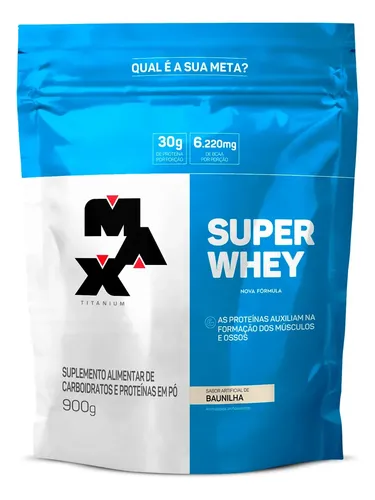 Proteína Max Titanium Super Whey Refil em pó sabor Baunilha x 900g