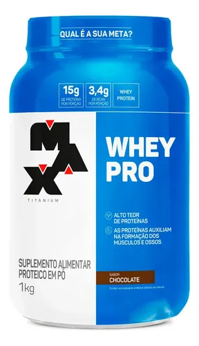 Proteína Max Titanium Whey Pro Concetrado em pó sabor Chocolate x 1kg