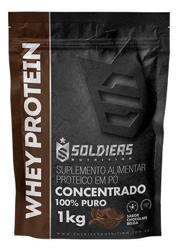 Proteína Soldiers Nutrition Suplementação Whey Protein em pó sabor Chocolate x 1kg