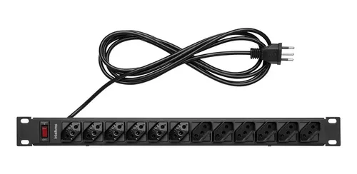Protetor Eletrônico Com 12 Tomadas Para Rack Epr 212+ Preto Intelbras 110v/220v na Meli por R$ 75,89