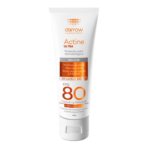 Protetor Solar Facial Darrow Actine FPS 80 Ultra Oil Control 40g