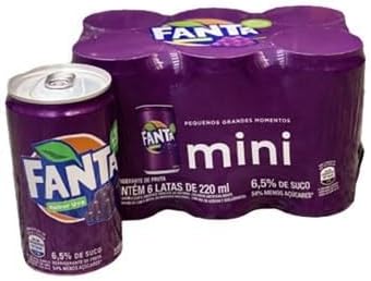 Refrigerante Fanta Uva, Lata 220ml, 6 Unidades