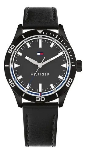 Relógio Tommy Hilfiger Toc Masculino Em Couro Preto 1791819