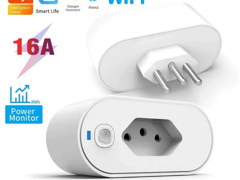 SMART PLUG-Adaptador de soquete Wi-Fi Tuya, Smart Life App Control, Alexa e Google Home, Adaptador de soquete, 16A