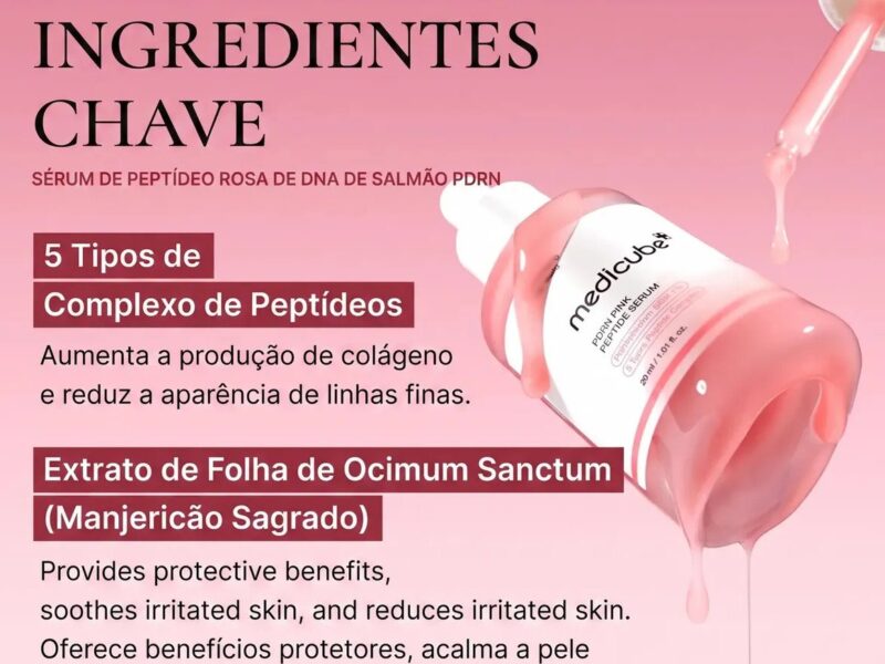 Sérum Medicube PDRN Pink Peptide para Rosto e Pescoço – 30 mL