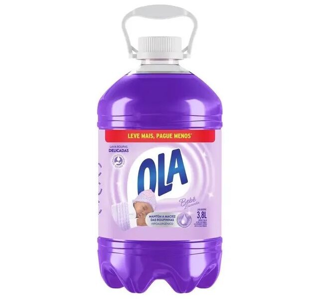Sabão Líquido para Roupas Delicadas Bebê Lavanda Frasco 3,8 Litros Ola