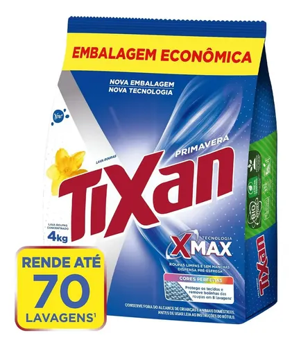Sabão em Pó Tixan Ypê Primavera Sachê 4kg