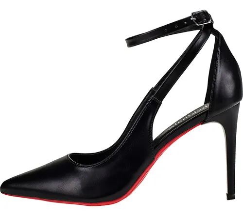 Sapato Scarpin Salto Fino Sola Vermelha Bico Fino Lançamento