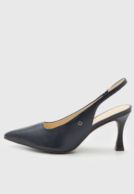 Scarpin Feminino Capodarte Baixo Bico Fino Azul-Marinho