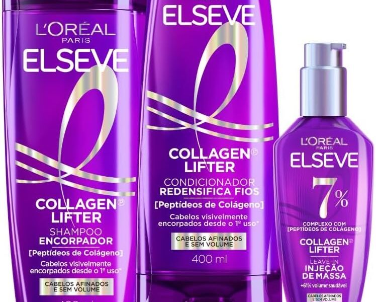 Shampoo Condicionador Sérum Elseve L’Oréal Colágeno 400ml+400ml+100ml