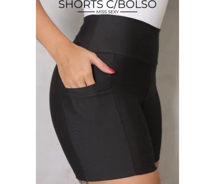 Shorts Academia Feminino Modelador Com Bolso Zero Opacidade