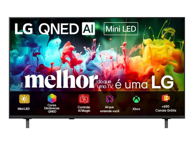 Smart TV 4K 65″ LG QNED Mini LED AI QNED70 2026 Processador α7 Ger9 HDR10 Xbox Bluetooth Wi-Fi AI Search Google Gemini webOS 26 – 65QNED70BSA na Meli por R$ 3.229,87