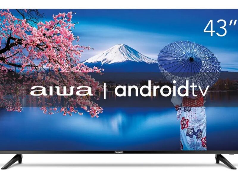 Smart TV AIWA 43” Android Full HD Borda Ultrafina HDR10 Dolby Áudio AWS-TV-43-BL-02-A