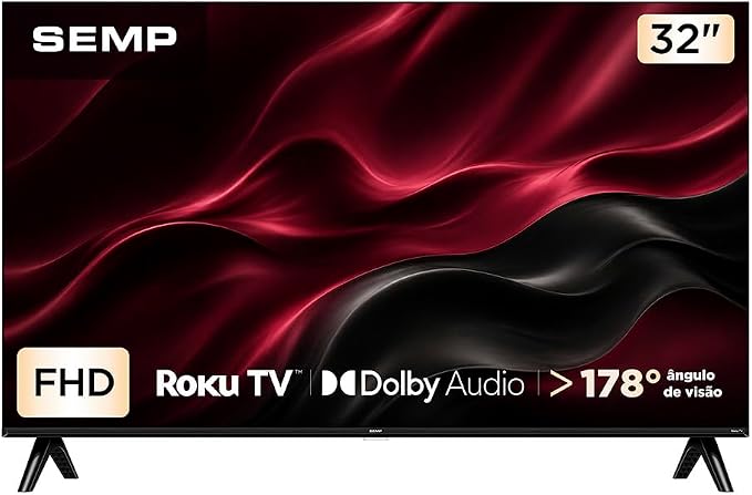 Smart TV Semp 32 Polegadas LED Full HD S42R Roku TV Wi-Fi Dolby Audio Brilho até 220 Nits 32S42R
