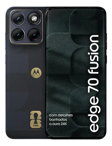 Smartphone Motorola Edge 70 Fusion 5g Fifa World Cup Collection – 256gb 8gb Ram + 16gb Ram Boost, Camera 50mp Sony Lytia 710, Tela 1.5k Extreme Amoled – Grafite