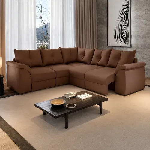 Sofa De Canto 5 Lugares Suede Qatar Estofados
