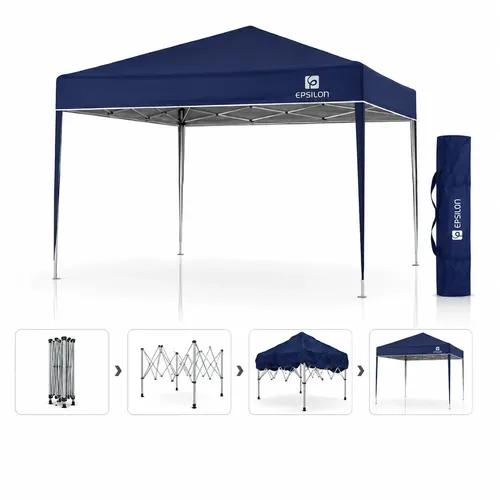 Tenda Personalizada Gazebo 3×3 Tenda Articulada Sanfonada Reforçada Resistente Eps-2543 Barraca Praia Impermeável Epsilon Azul