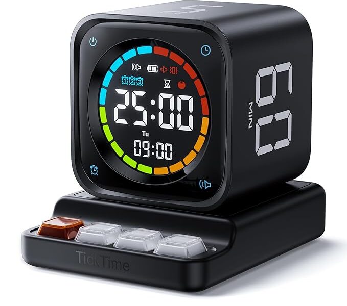 Ticktime TK3 Pomodoro Timer Cube para foco, estudo, trabalho, tarefa, TDAH