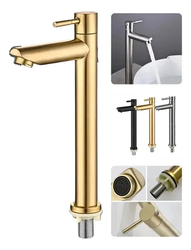 Torneira para Banheiro Dami DM1130 de Bancada, com Acabamento Fosco Dourado na Meli por R$ 39,11
