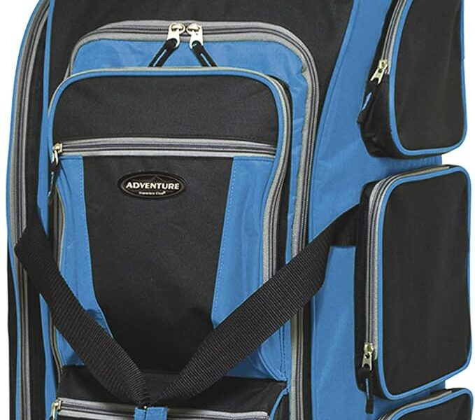 Travelers Club Xpedition Bolsa esportiva com rodinhas verticais de 76 cm, Azul, 30″ Suitcase, Xpedition Bolsa esportiva vertical de 76 cm com vários bolsos