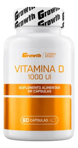 Vitamina D 1000ui 60 Caps Growth Supplements – Sem Sabor Sem Sabor
