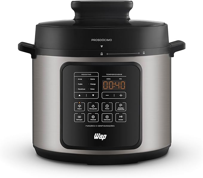 WAP Panela de Pressão WPPE3 6L, 10 Receitas Pré-Programada 220V
